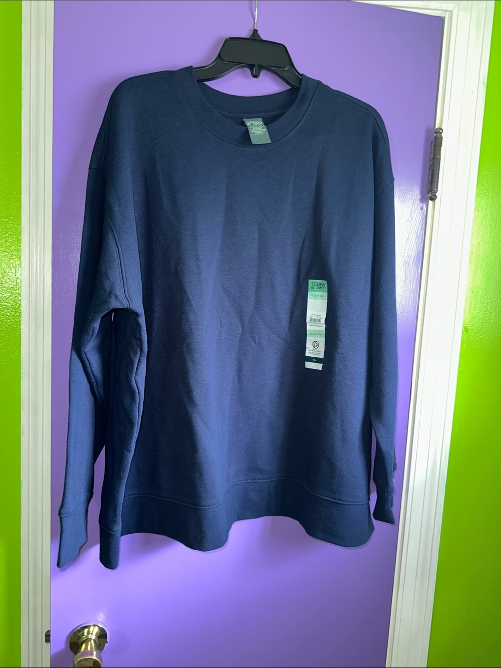 Terra & Sky Navy Blue Pullover Sweatshirt